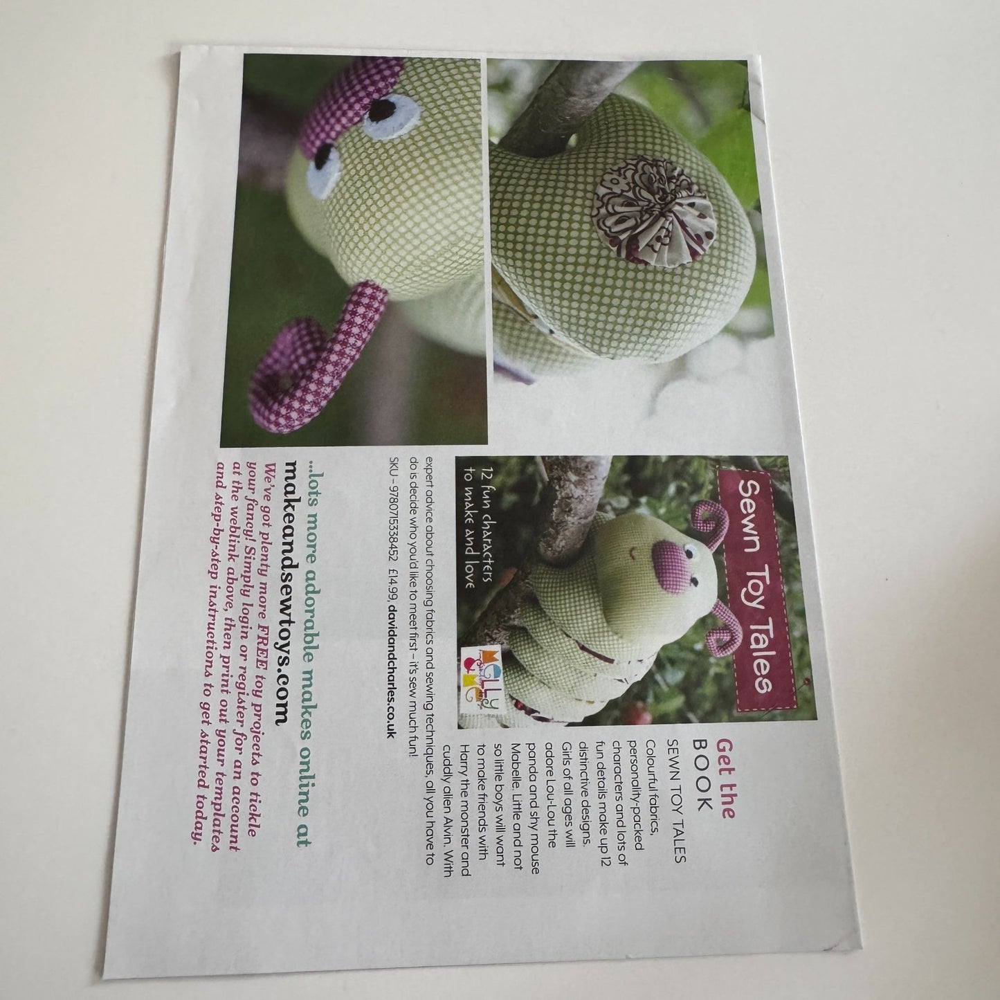 Make and Sew Toys Sewing Patterns Super Cute Caterpillar Plush Stuffed Animals