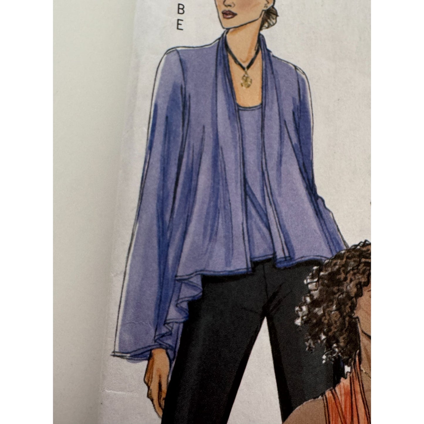 Butterick Sewing Pattern B4989 Tops Camisole Cascade Shawl Fast Easy L-XL Uncut