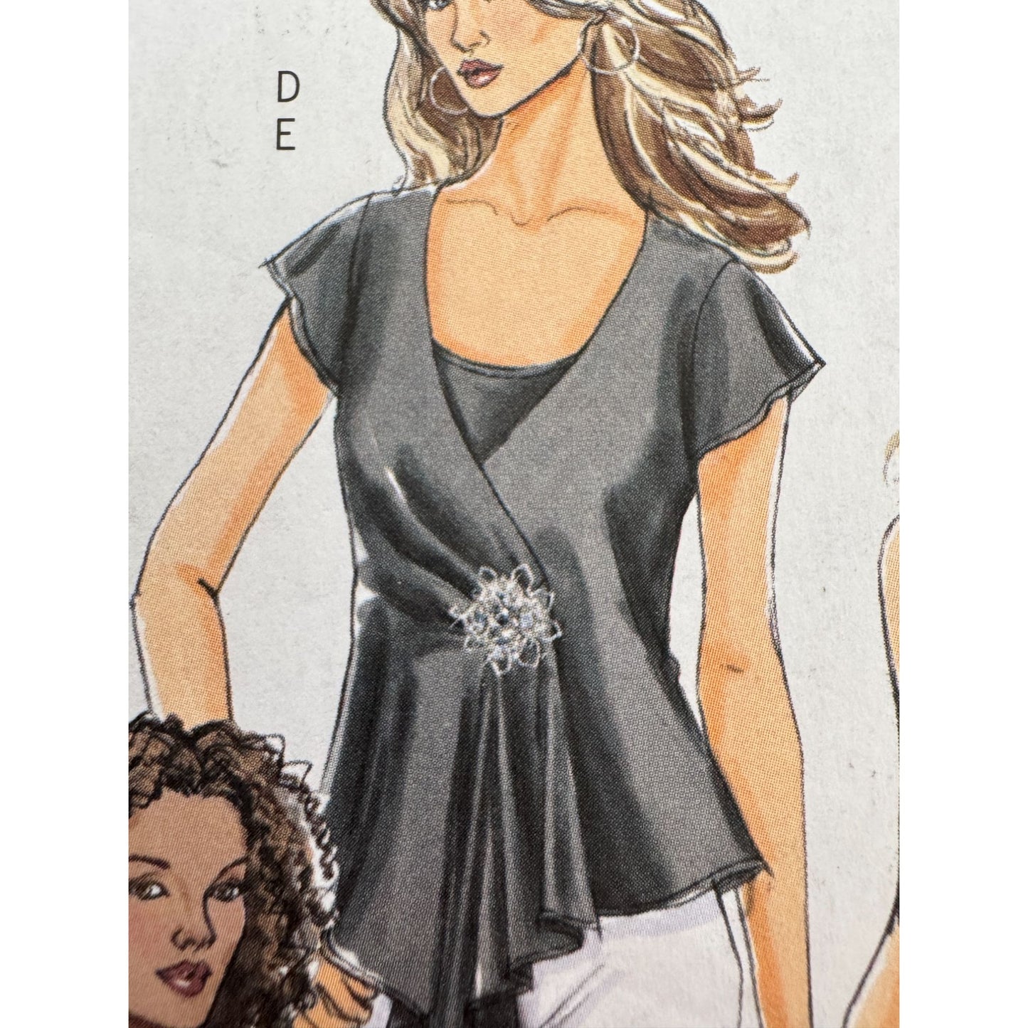 Butterick Sewing Pattern B4989 Tops Camisole Cascade Shawl Fast Easy L-XL Uncut