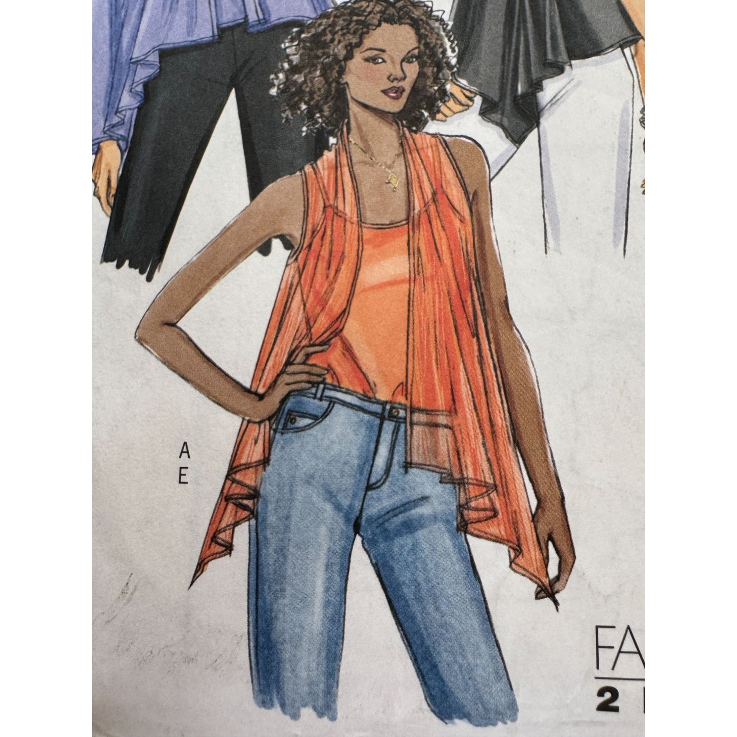 Butterick Sewing Pattern B4989 Tops Camisole Cascade Shawl Fast Easy L-XL Uncut