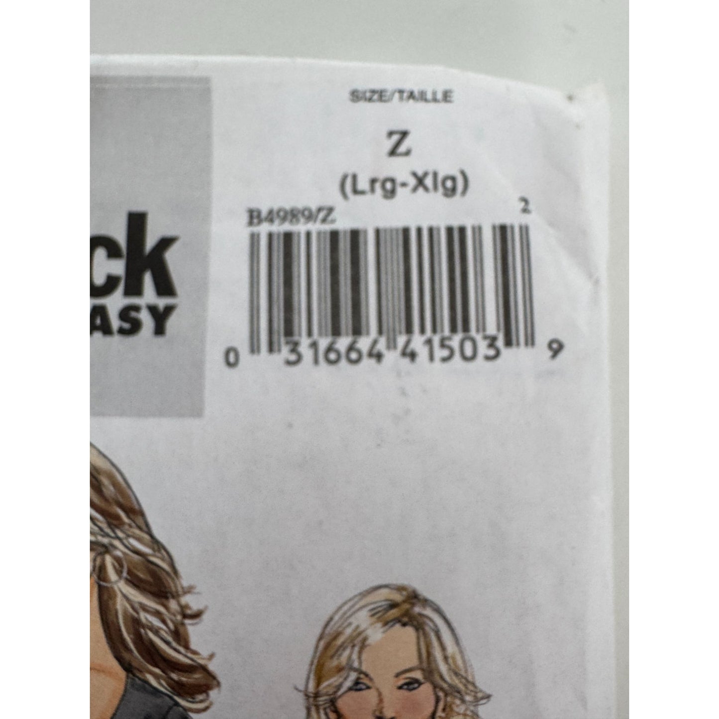 Butterick Sewing Pattern B4989 Tops Camisole Cascade Shawl Fast Easy L-XL Uncut