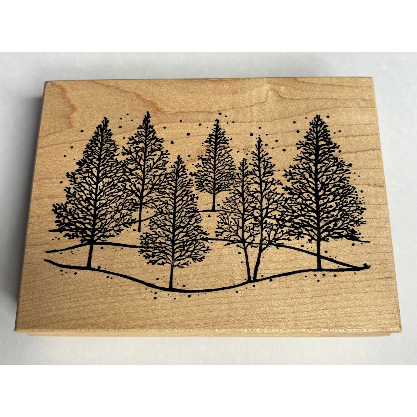 Northwoods Rubber Stamp Pine Tree Landscape Maker Nature Outdoors Christmas Snow