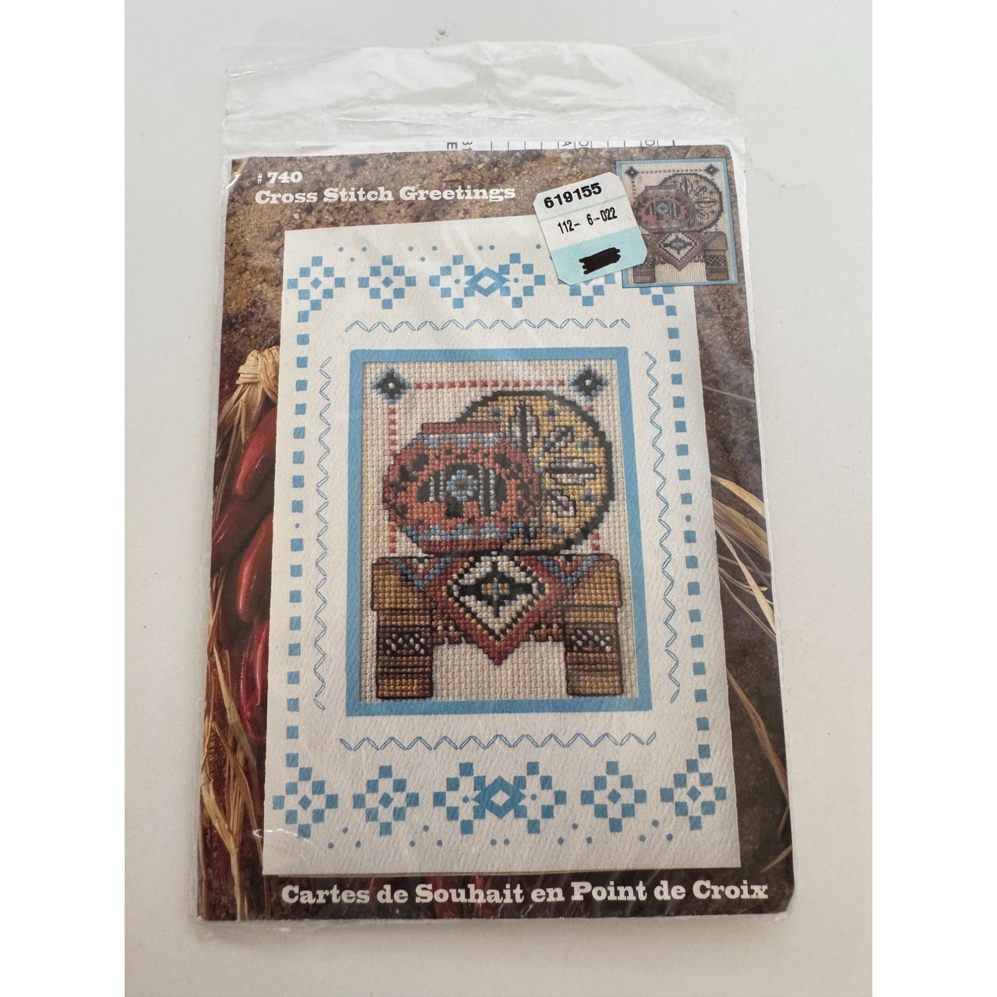 Design Works Crafts Cross Stitch Kit Southwestern Pottery Indian Greeting Card
