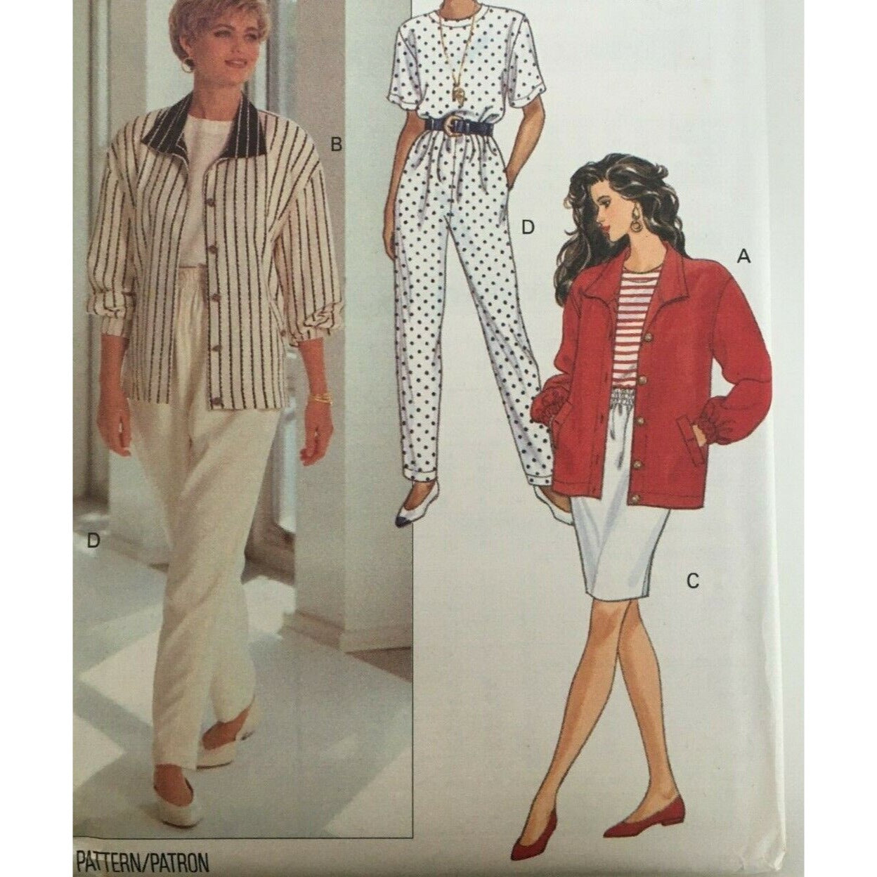 Butterick Sewing Pattern 5914 Work Suit Top Jacket Skirt Pants Sporty UC 6 8 10