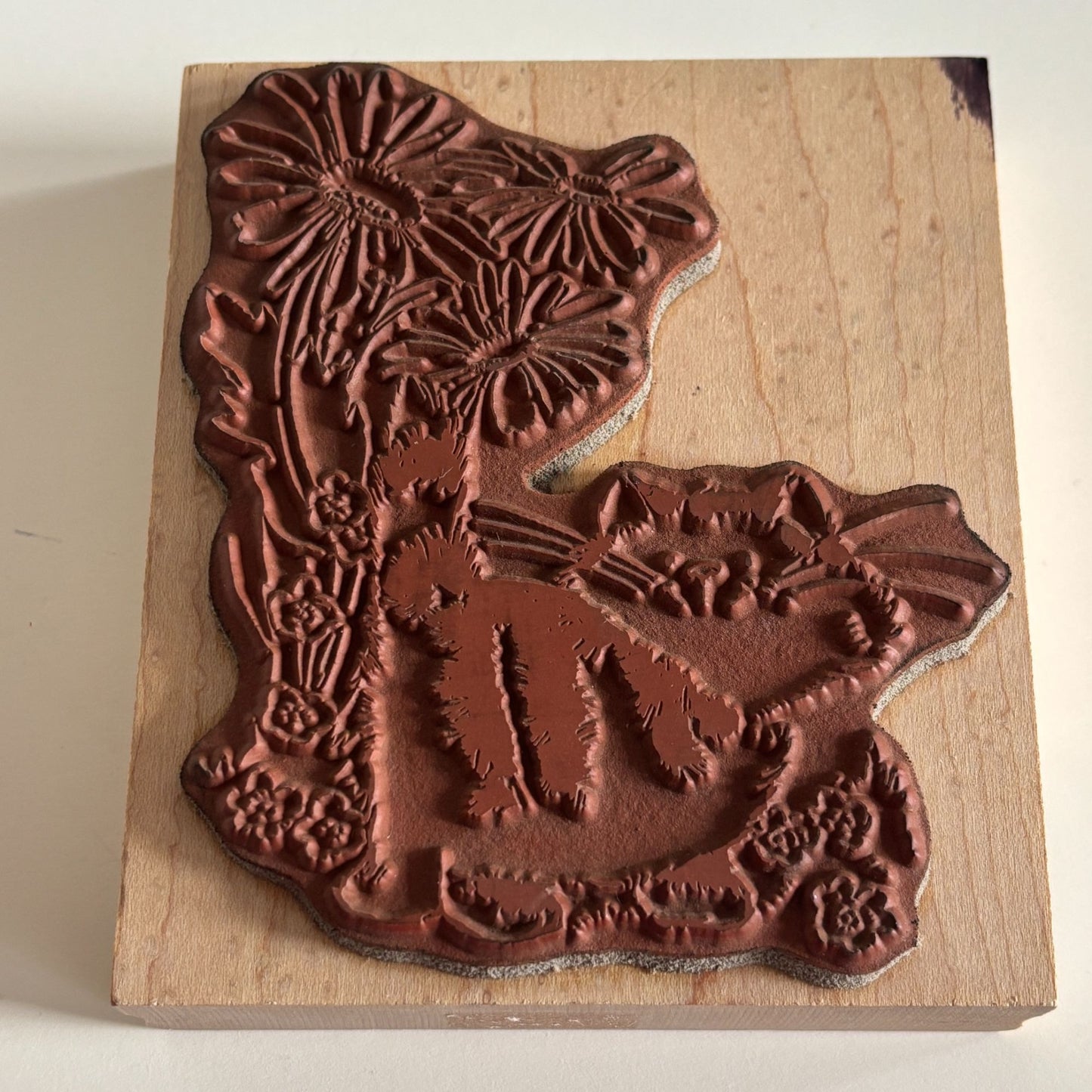 Penny Black Rubber Stamp Why Am I Smiling Cat Flower Garden Friends Card Making