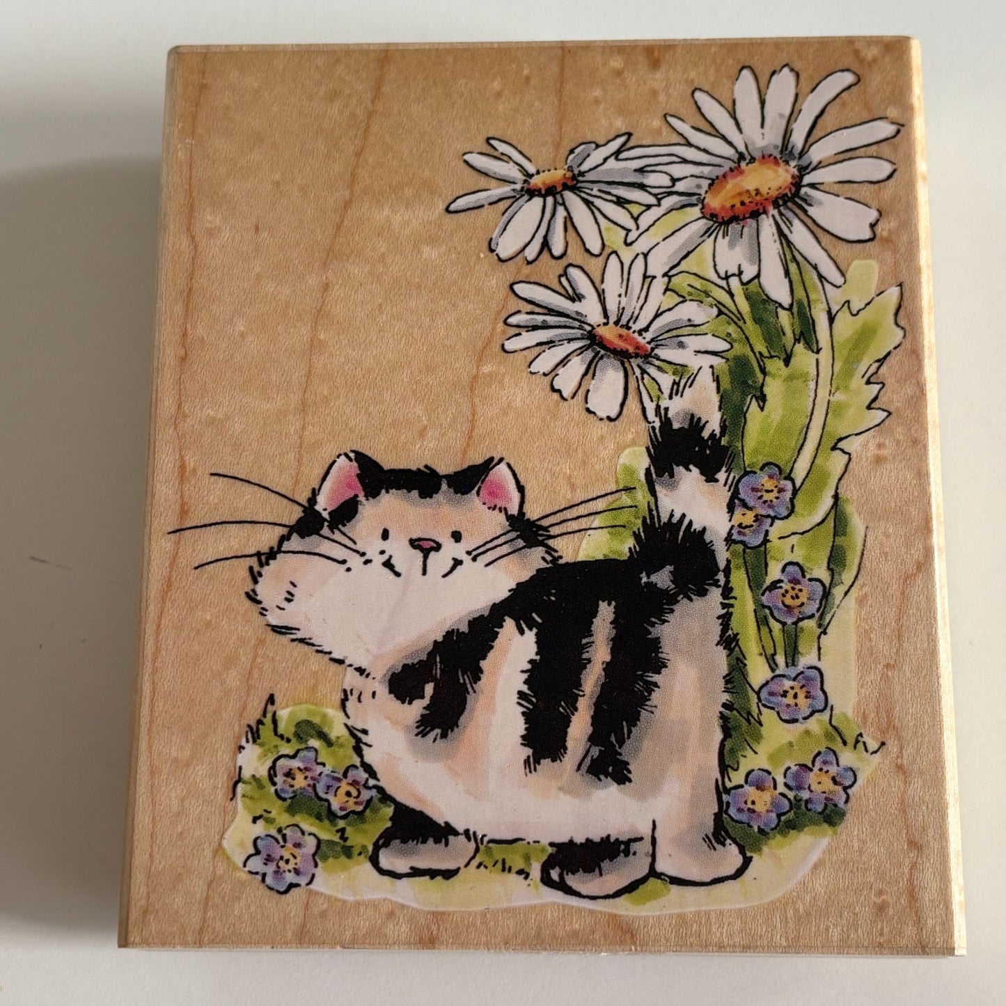 Penny Black Rubber Stamp Why Am I Smiling Cat Flower Garden Friends Card Making