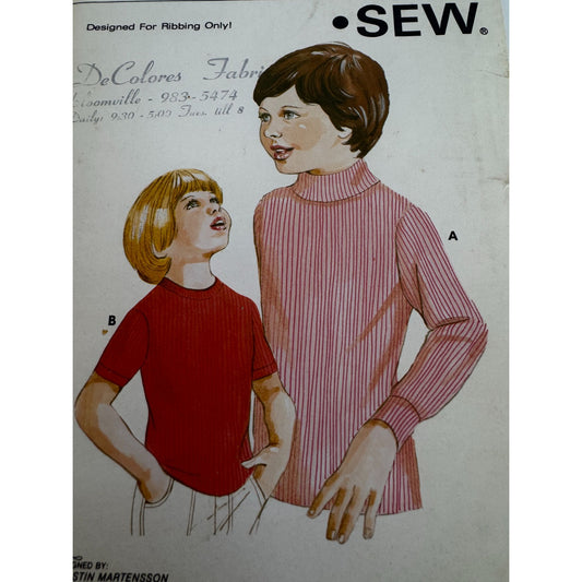 Kwik Sew Sewing Pattern 540 Boys Pullover Long or Short Sleeves Shirt Ages 2-4-6