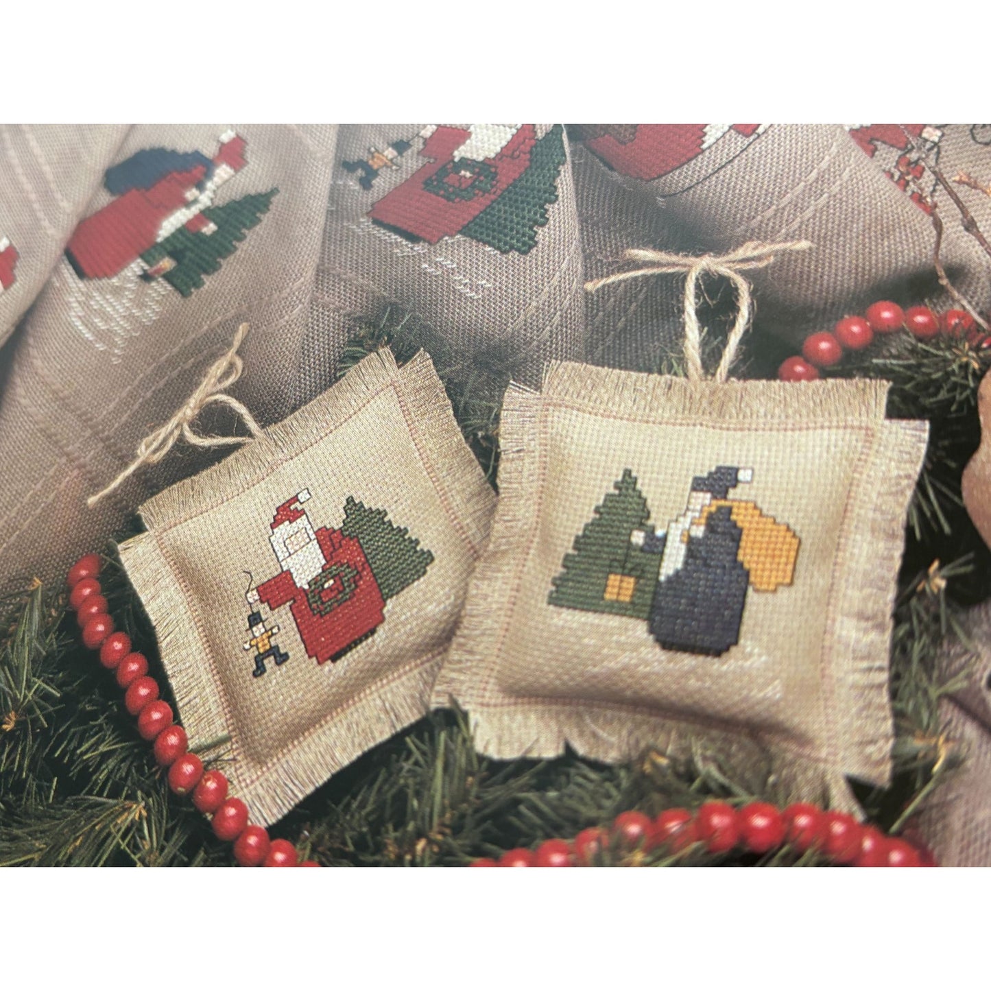 For The Love Of Cross Stitch Magazine July 1989 Patriotic American Flag Santas