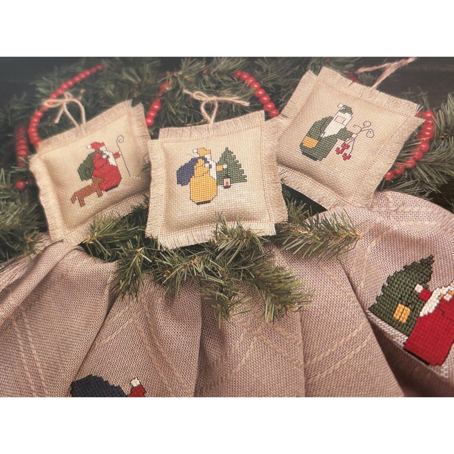 For The Love Of Cross Stitch Magazine July 1989 Patriotic American Flag Santas