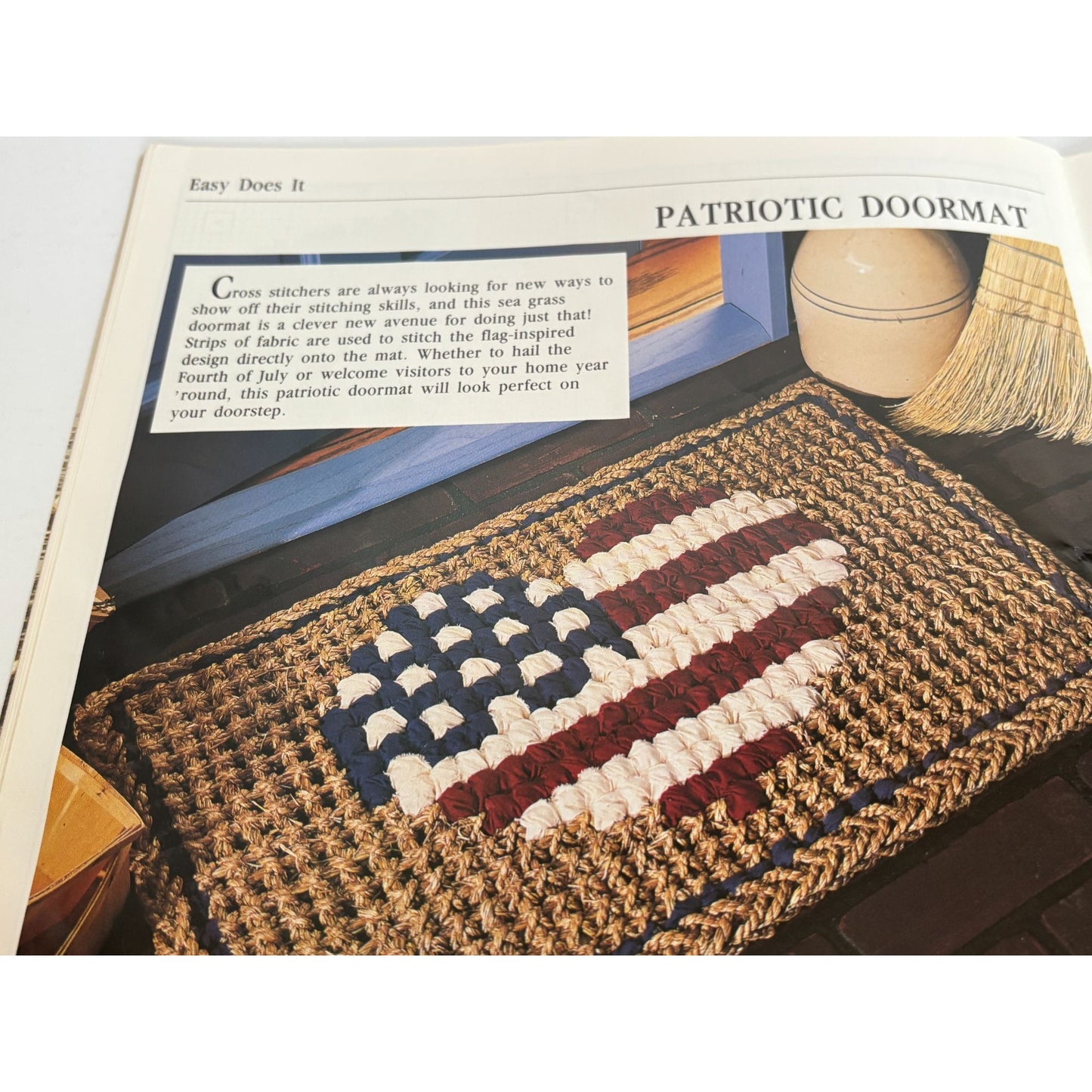 For The Love Of Cross Stitch Magazine July 1989 Patriotic American Flag Santas