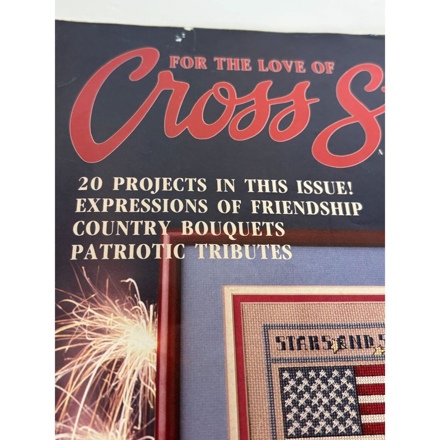 For The Love Of Cross Stitch Magazine July 1989 Patriotic American Flag Santas