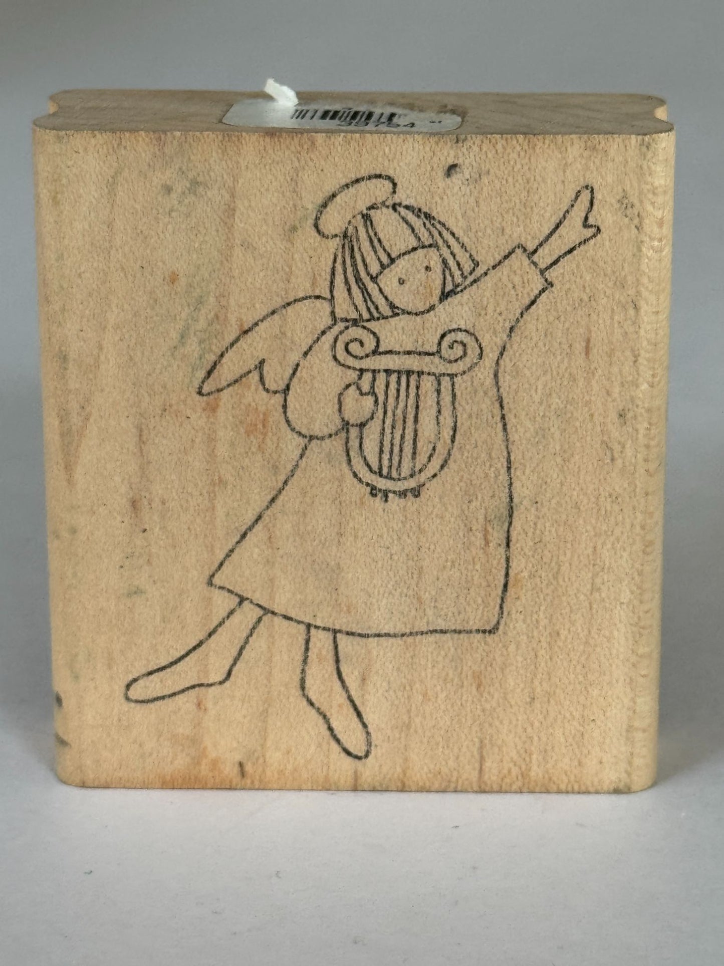 PrintWorks Rubber Stamp Angel Harp Claire Religious Christian Music Crafting
