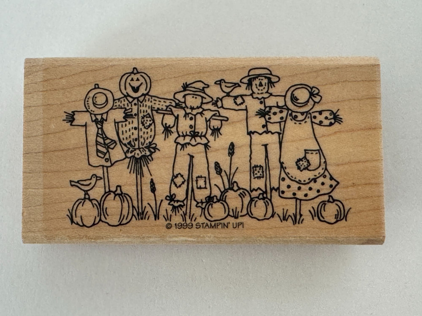 Stampin Up Rubber Stamp Scarecrow Family Fall Thanksgiving Card Making Crafting