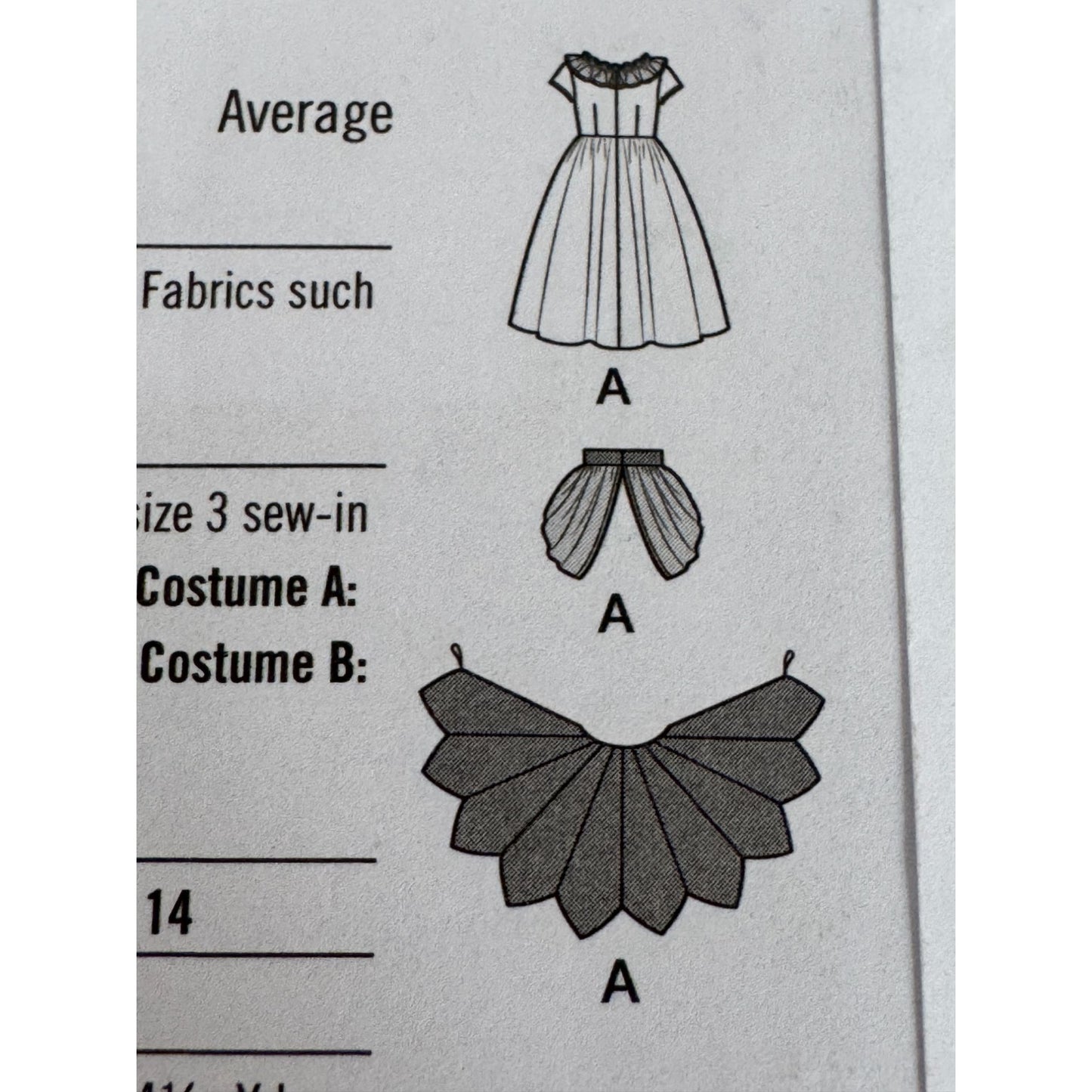 Simplicity Sewing Pattern S9841 Girls Peacock Halloween Costume Animal Sizes 3-6