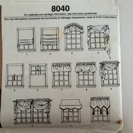 Simplicity Sewing Pattern 8040: Window Treatments