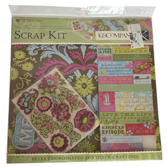 Amy Butler Scrap Kit by K&Company Scrapbooking Paper Sticker Layouts Card Making