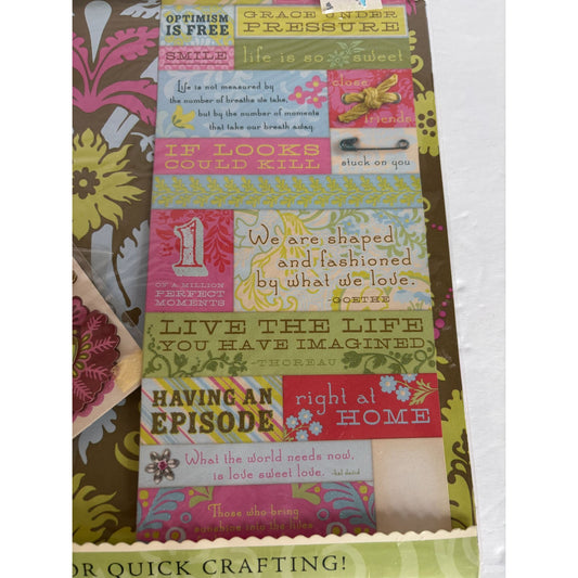 Amy Butler Scrap Kit by K&Company Scrapbooking Paper Sticker Layouts Card Making