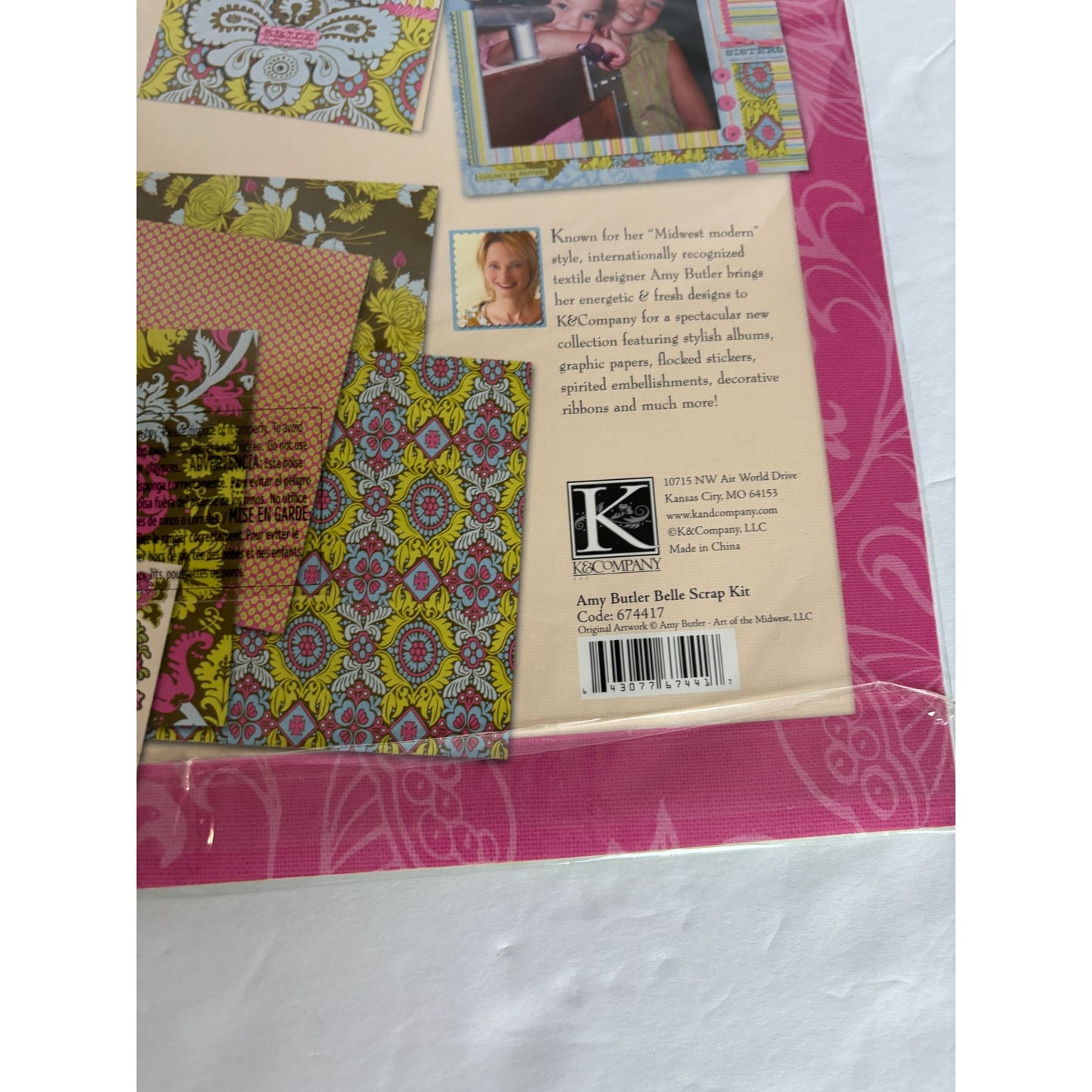 Amy Butler Scrap Kit by K&Company Scrapbooking Paper Sticker Layouts Card Making