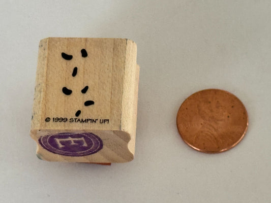 Stampin Up Rubber Stamp Garden Seeds Dots Confetti Background Card Making Wooden