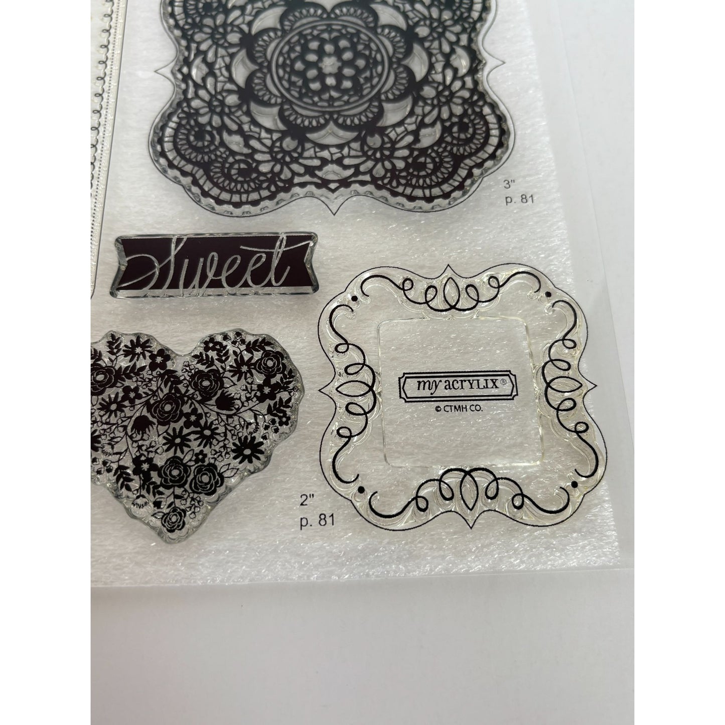 CTMH My Acrylix Acrylic Stamp Set Sweet and Lovely Cricut Bundle Heart Lovely