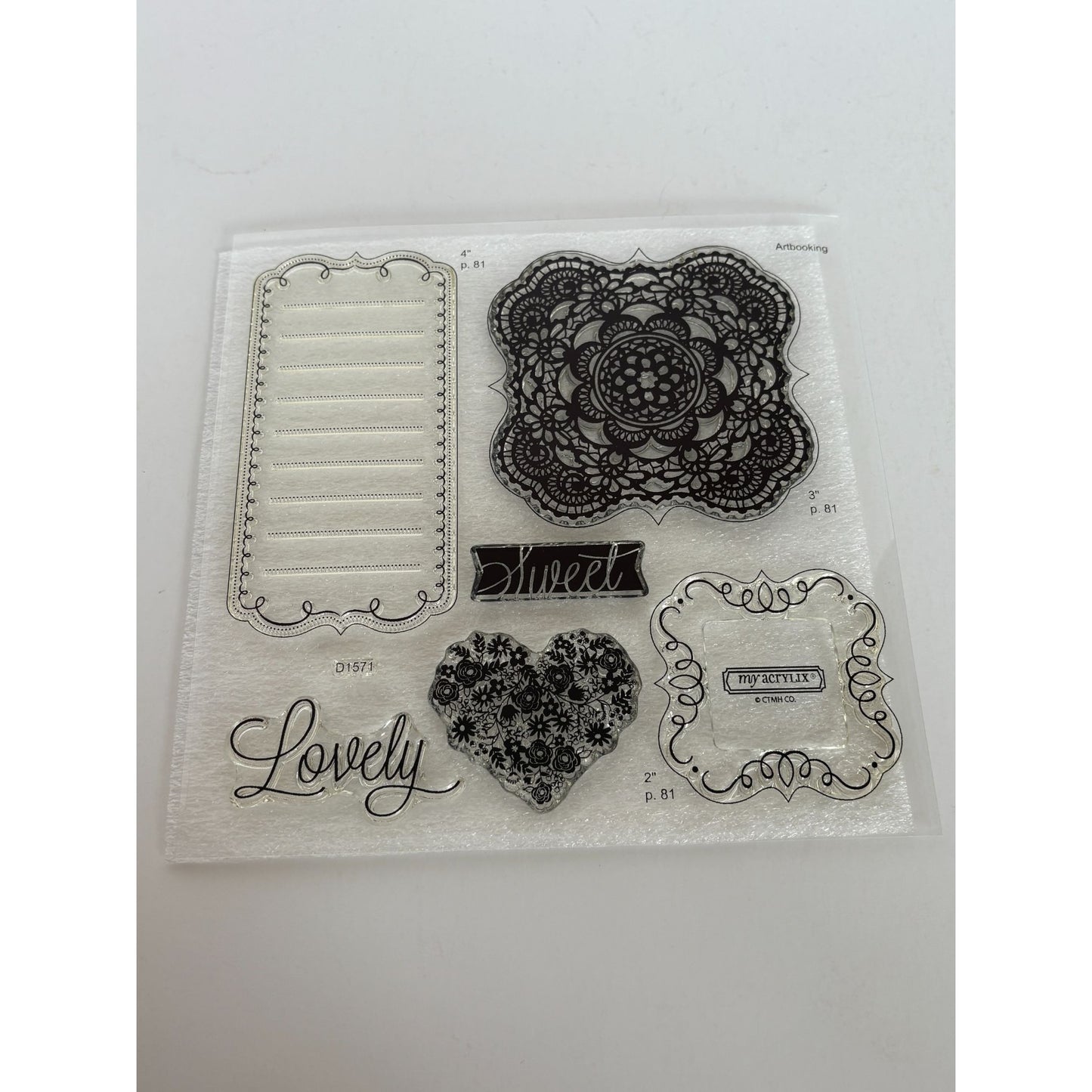 CTMH My Acrylix Acrylic Stamp Set Sweet and Lovely Cricut Bundle Heart Lovely
