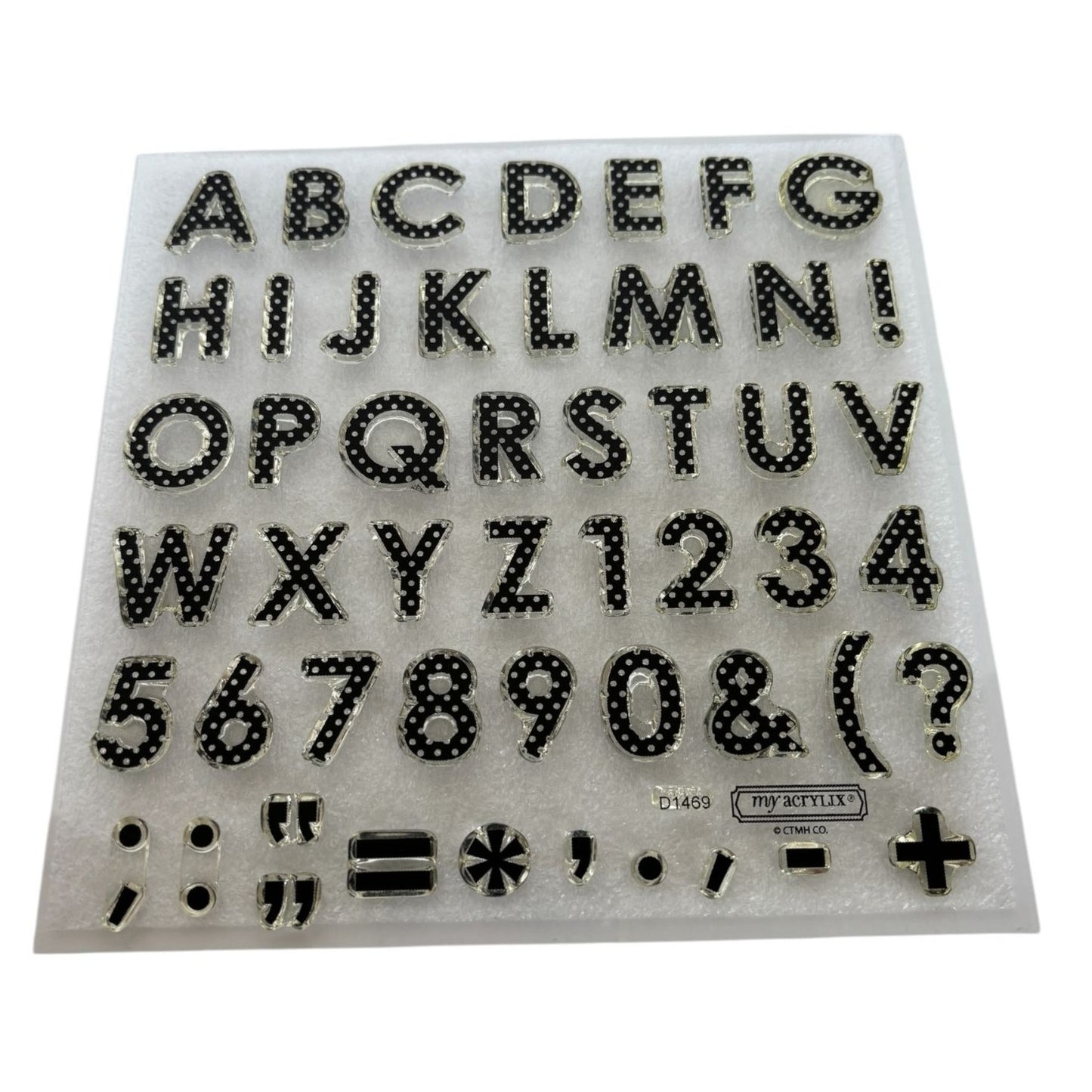 CTMH My Acrylix Acrylic Stamp Set Polka Dot Alphabet Letters Punctuation Marks