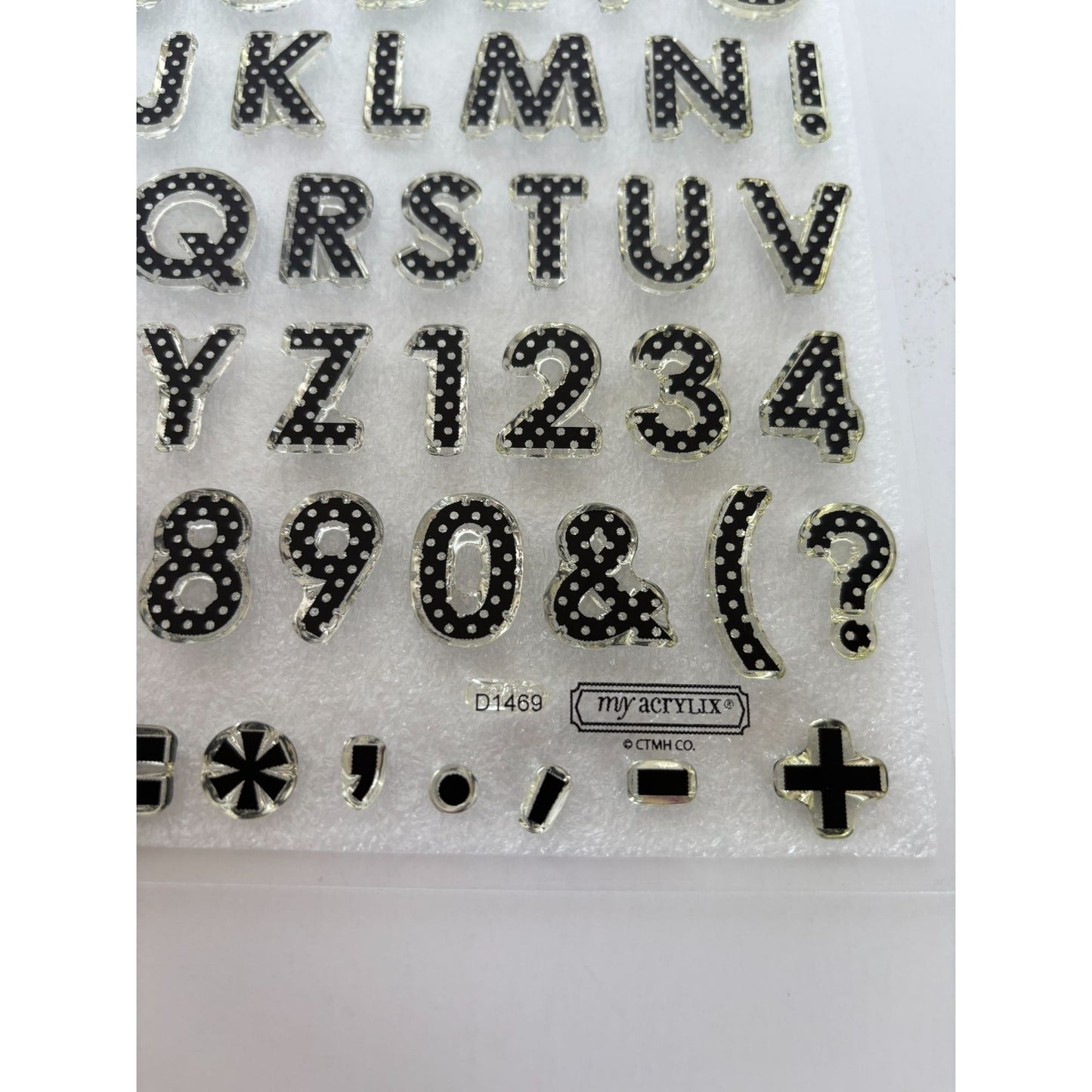 CTMH My Acrylix Acrylic Stamp Set Polka Dot Alphabet Letters Punctuation Marks