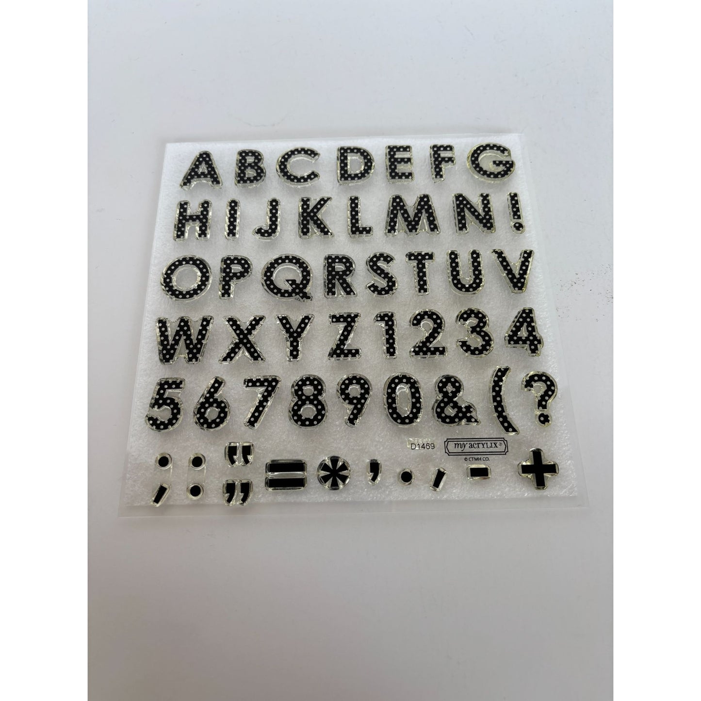 CTMH My Acrylix Acrylic Stamp Set Polka Dot Alphabet Letters Punctuation Marks