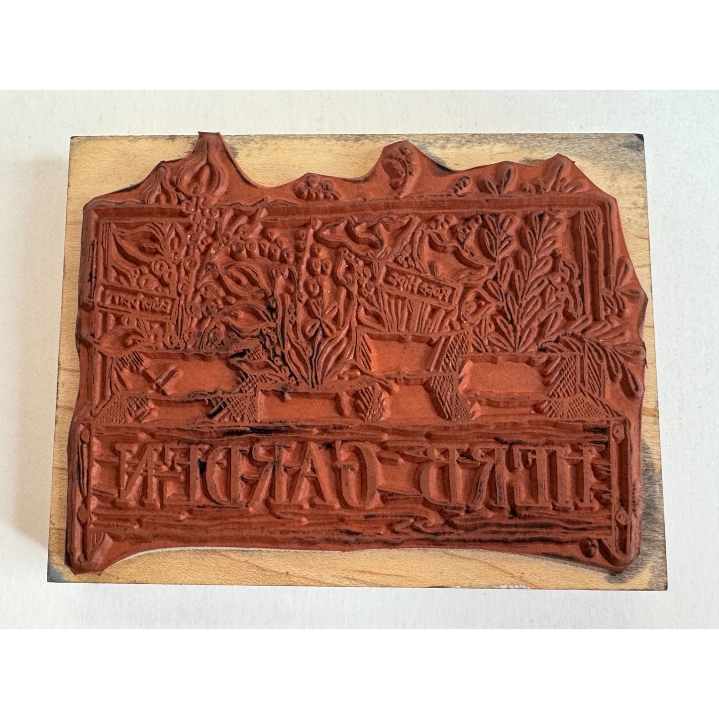 Penny Black Rubber Stamp Herb Garden Summer Cooking Rose Hips Elderberry Plants