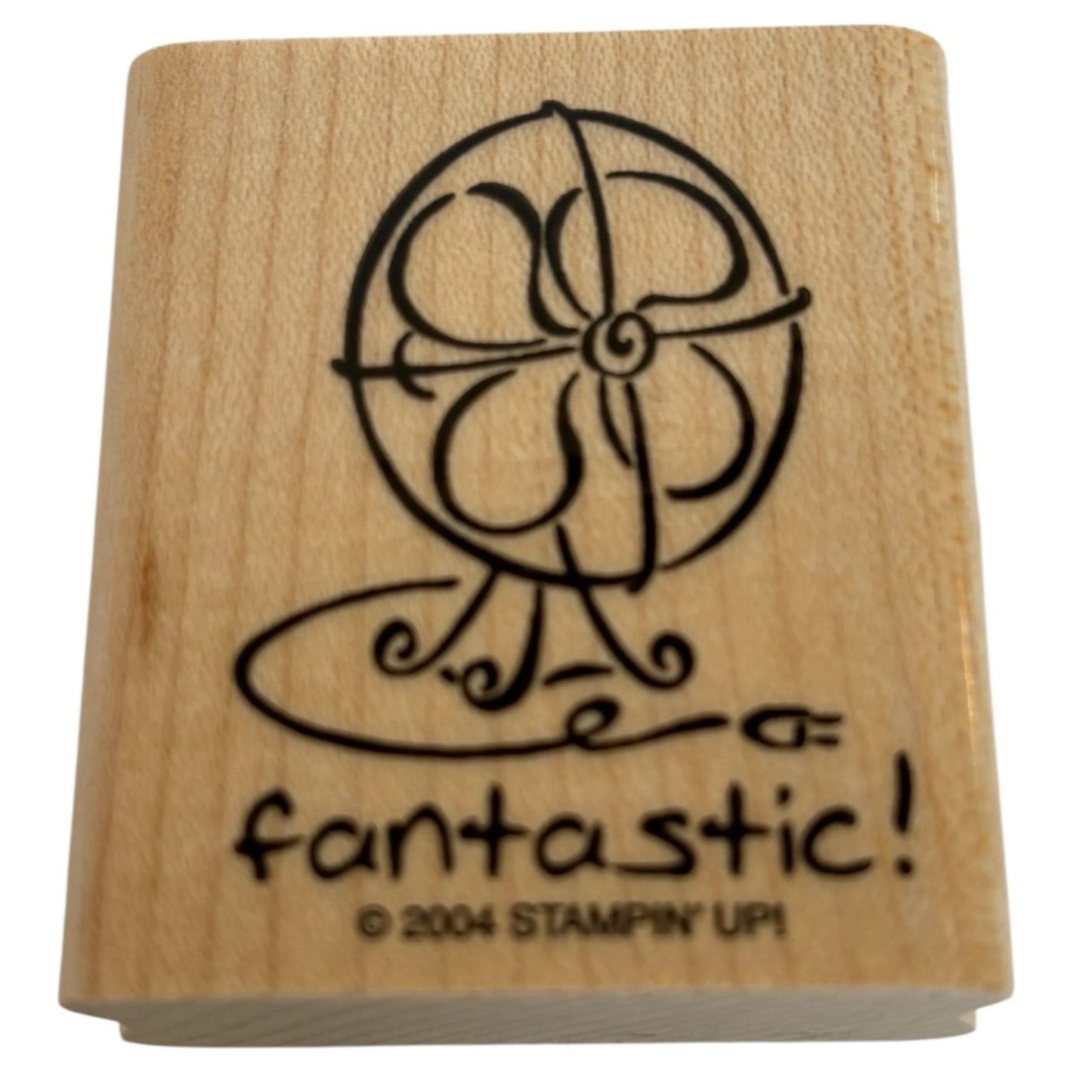 Stampin Up Wooden Rubber Stamp Fan Pun Fantastic Card Making Words Funny Summer