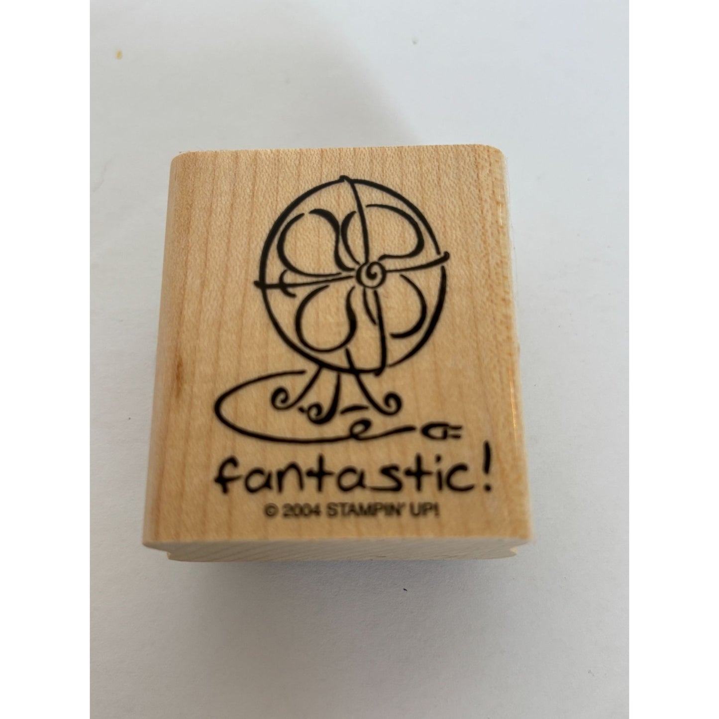 Stampin Up Wooden Rubber Stamp Fan Pun Fantastic Card Making Words Funny Summer