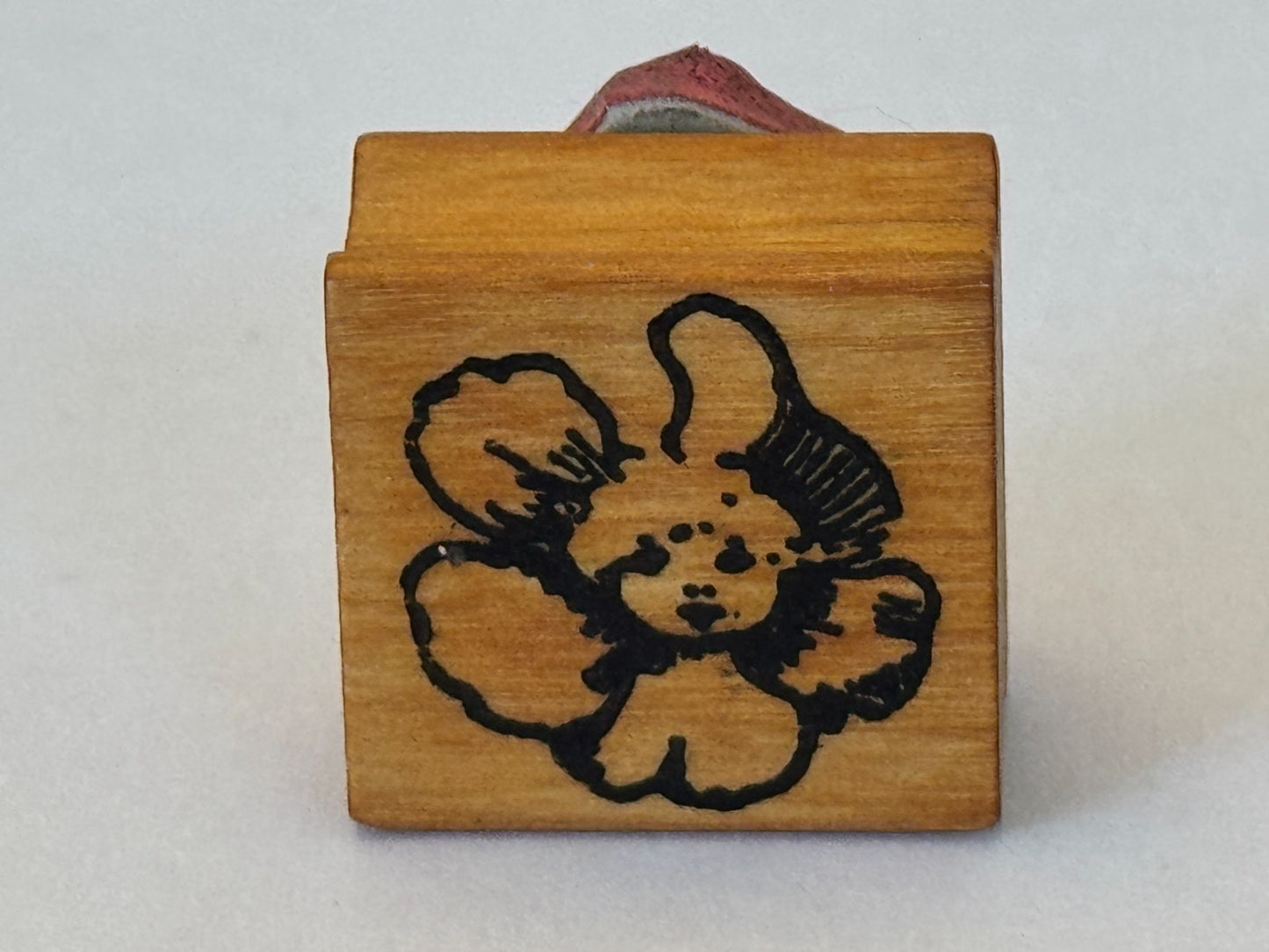 Top Drawer Rubber Stamp Pansy Flower Angel Face Whimsical Anthropomorphic Satire