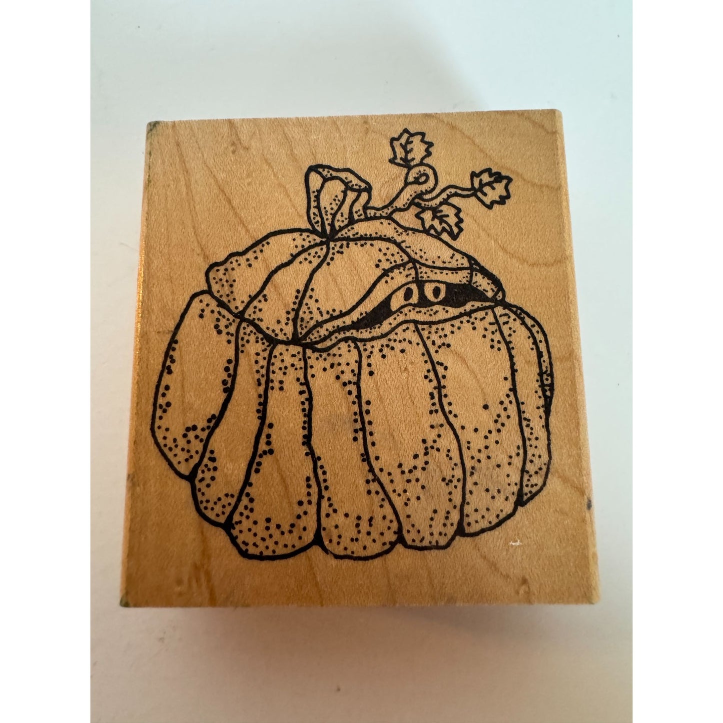 Azadi Earles Rubber Stamp Halloween Pumpkin with Eyes Spooky Fall Card Making