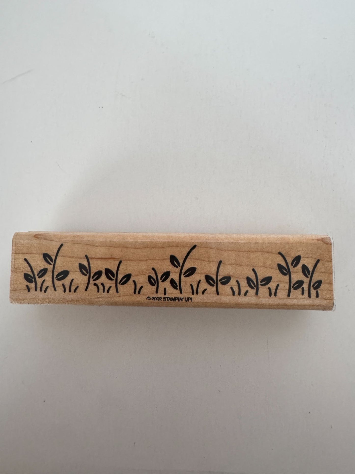 Stampin Up Rubber Stamp Border Flower Stems Landscape Scene Maker Spring Flowers