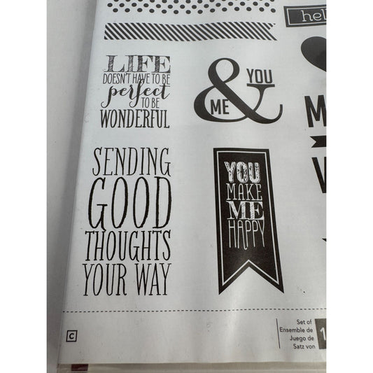 Stampin Up Rubber Stamp Set Perfect Pennants Good Thoughts Friends Card Making