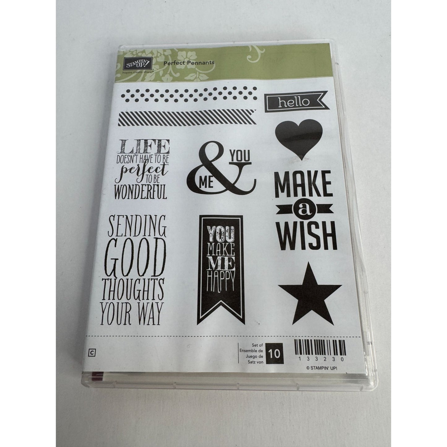 Stampin Up Rubber Stamp Set Perfect Pennants Good Thoughts Friends Card Making