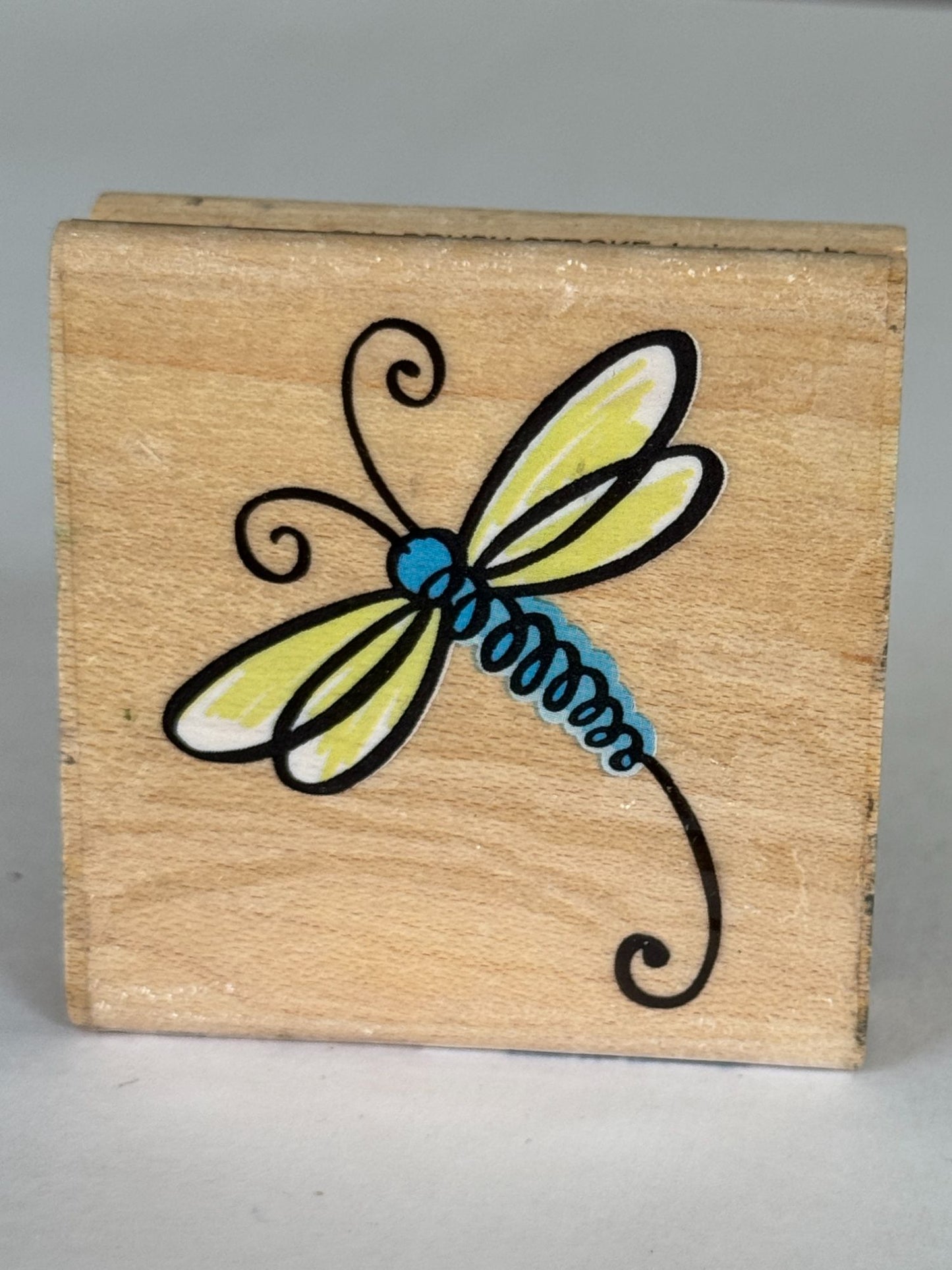Stampendous Rubber Stamp Ma Dragonfly Nature Spring Garden Card Making Wooden