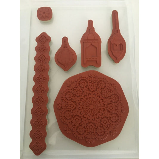 Stampin Up Moroccan Nights Rubber Stamps Turkish Lamps Medallion Travel Party