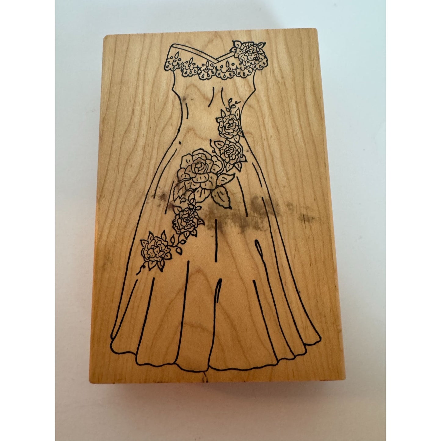 Me And Carrie Lou Rubber Stamp Formal Dress Roses Prom Fashion Card Making Large