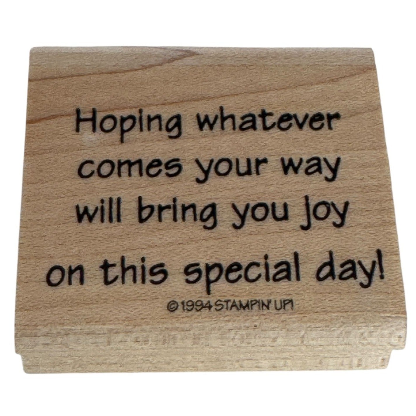 Stampin Up Rubber Stamp Joy on Birthday Card Making Sentiment Words Rhyme Day