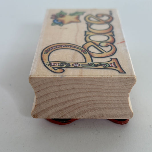 All Night Media Rubber Stamp Peace Mary Engelbreit Christmas Winter Holiday Word