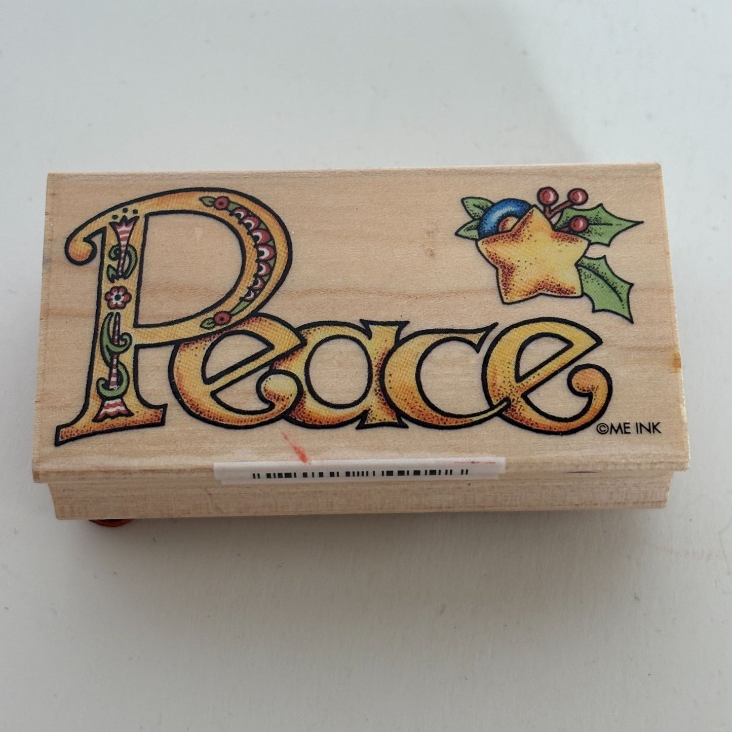 All Night Media Rubber Stamp Peace Mary Engelbreit Christmas Winter Holiday Word