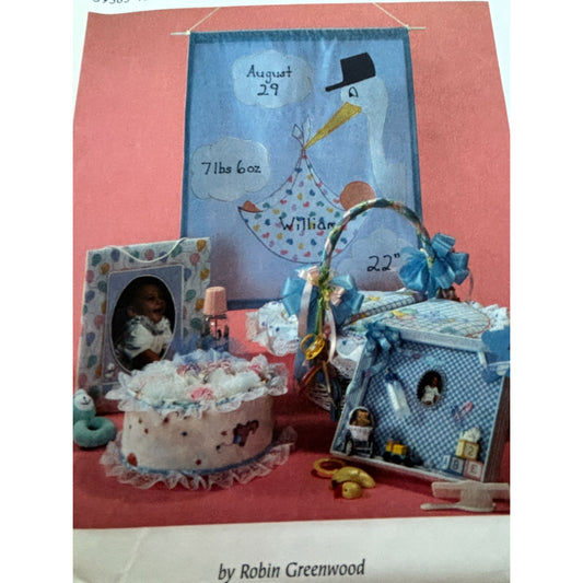 Simplicity Sewing Pattern 7169 Baby Keepsake Decor Announcement Wall Hanging UC