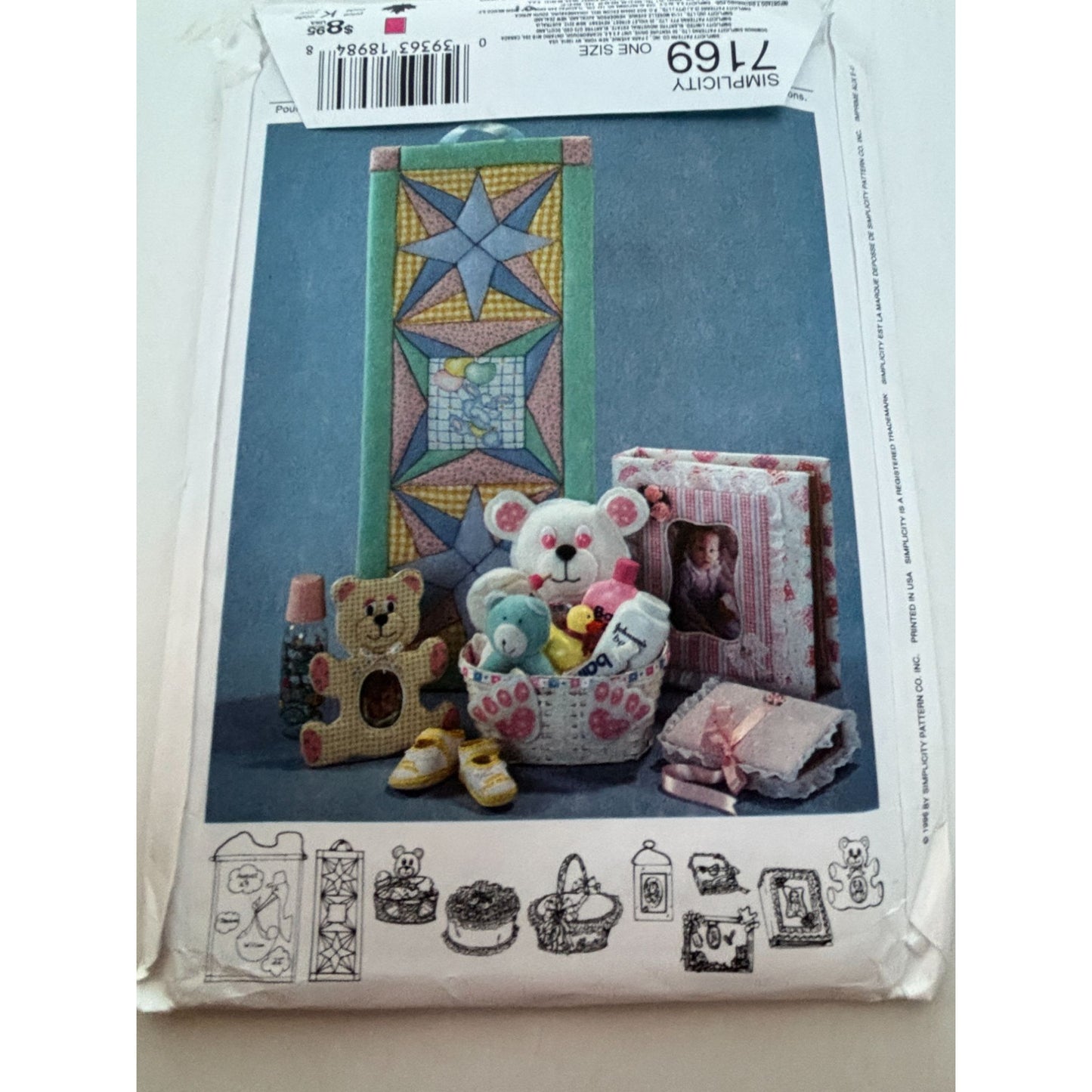 Simplicity Sewing Pattern 7169 Baby Keepsake Decor Announcement Wall Hanging UC