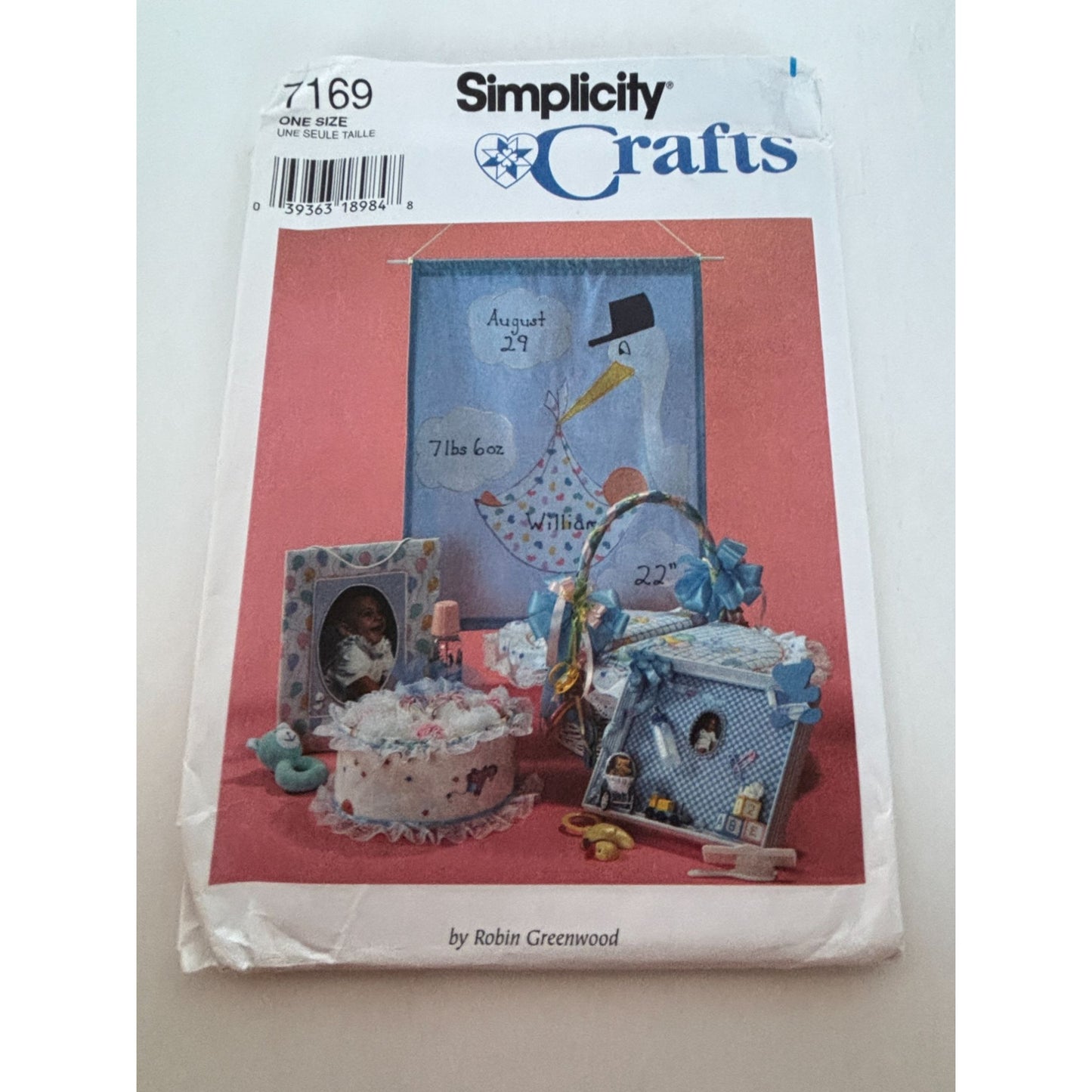 Simplicity Sewing Pattern 7169 Baby Keepsake Decor Announcement Wall Hanging UC