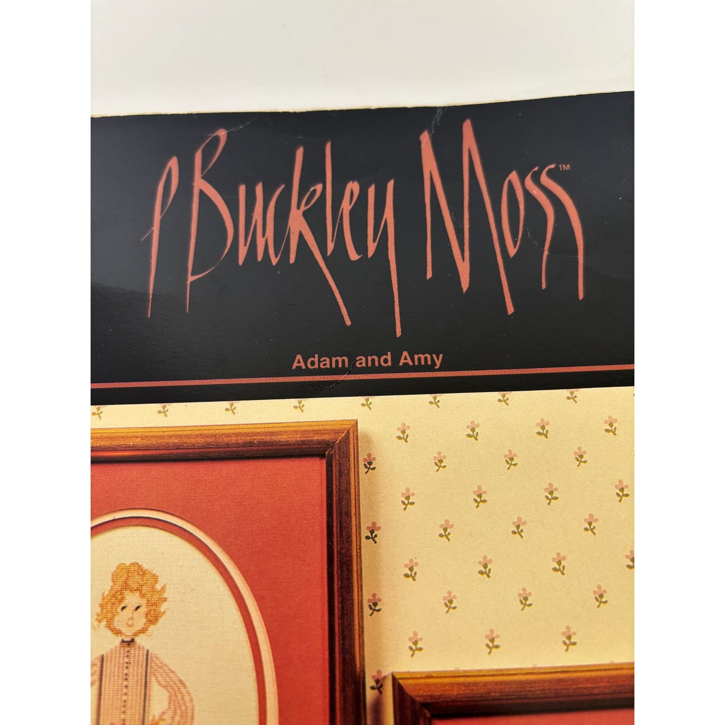 P Buckley Moss Cross Stitch Pattern Adam and Amy Girl Boy Folk Art Leaflet 104