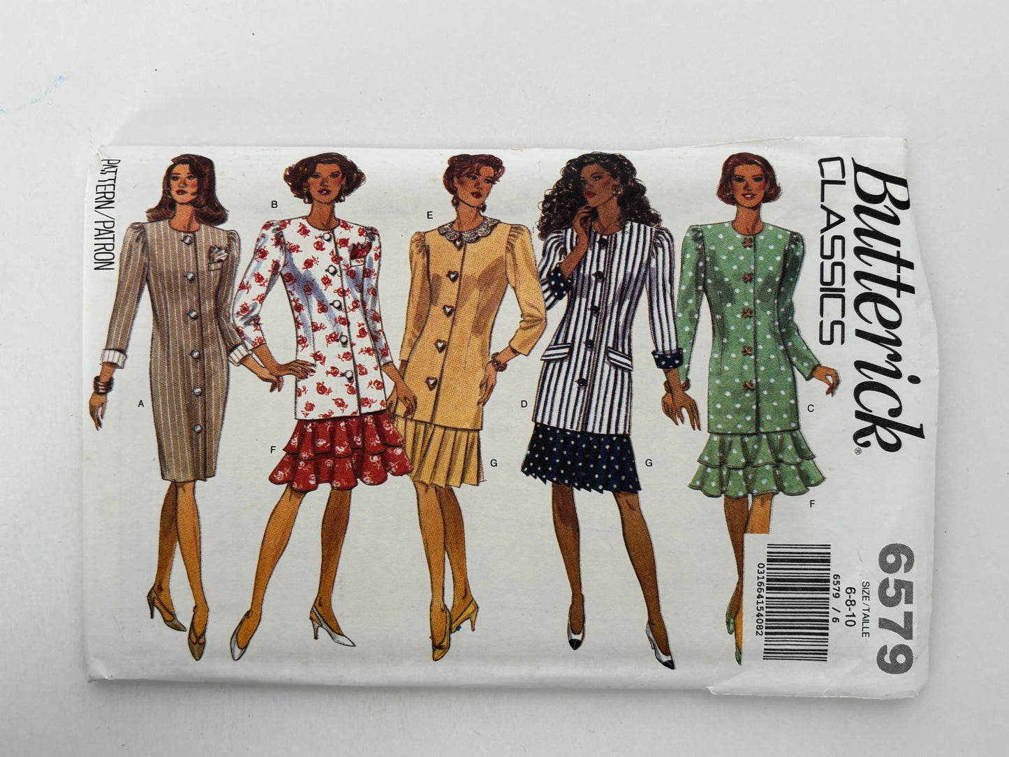Butterick Sewing Pattern 6579 Straight Dress Skirt Vintage 90s Workwear 6-10 UC