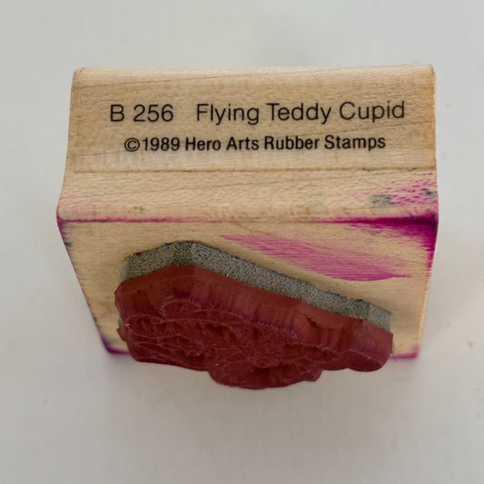 Hero Arts Rubber Stamp Flying Teddy Cupid Angel Valentines Day Card Making B256