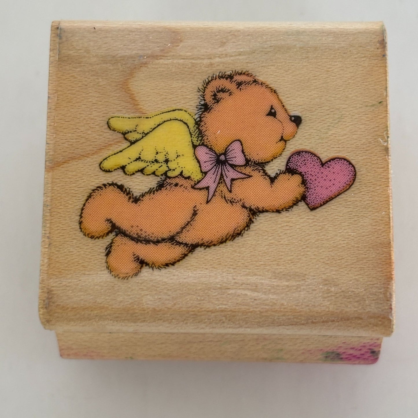 Hero Arts Rubber Stamp Flying Teddy Cupid Angel Valentines Day Card Making B256