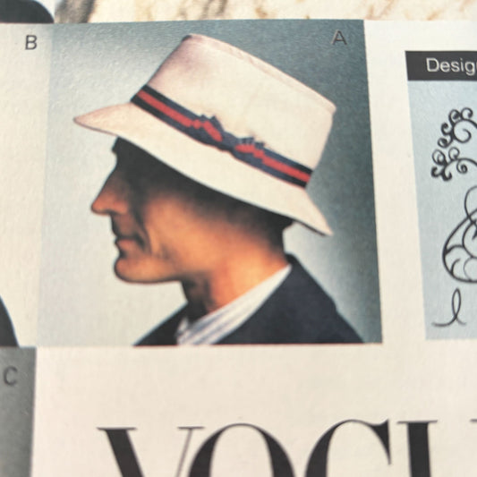 Vogue Sewing Pattern 8893 Hat Beret Bucket Trilby Hunters Newsboy Messenger Golf